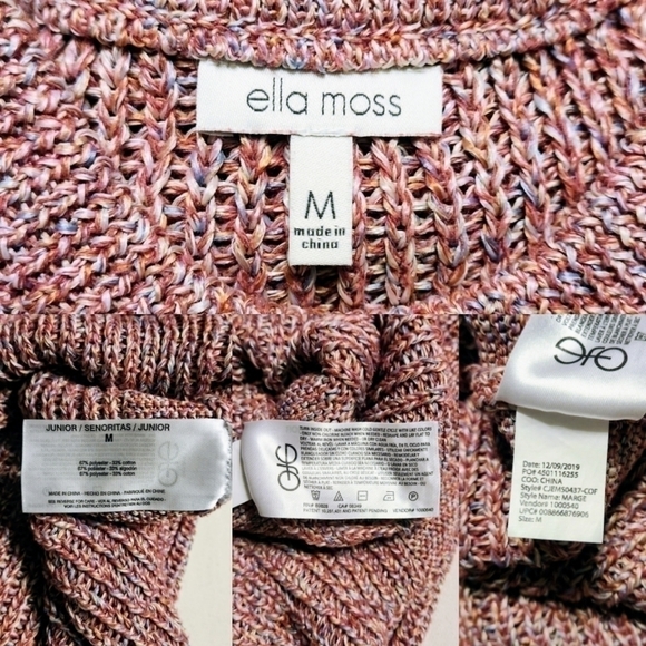 Ella Moss Multicolor Ribbed Knit Sleeveless Tank Medium - Picture 10 of 11